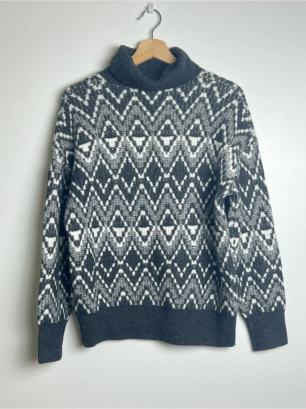 NWOT Varley Ida Relaxed Fairisle Roll-Neck Sweater